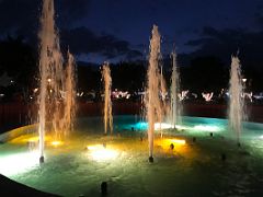 06 A fountain is lit up at night in beautiful Emancipation Park Kingston Jamaica
